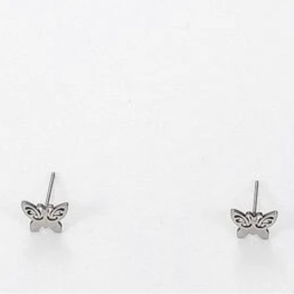 “Curlicue Butterfly” Coil Spiral Swirl Loop Twist Scroll Ringlet Mini Steel Stud - Picture 8 of 16